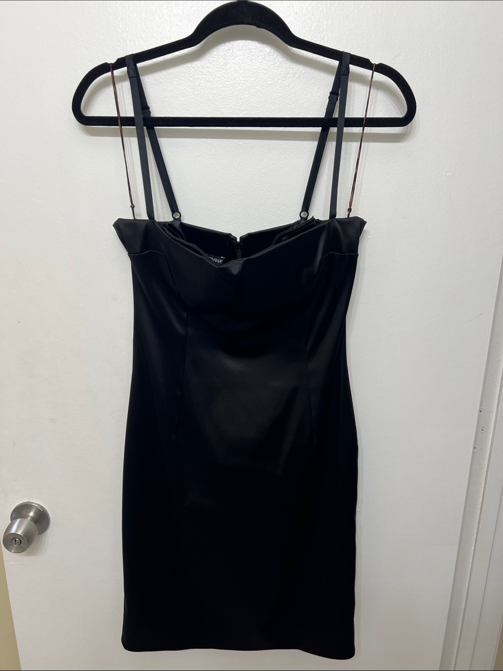 Vintage Dolce & Gabbana Black Mini Slip Dress with built-in bra.